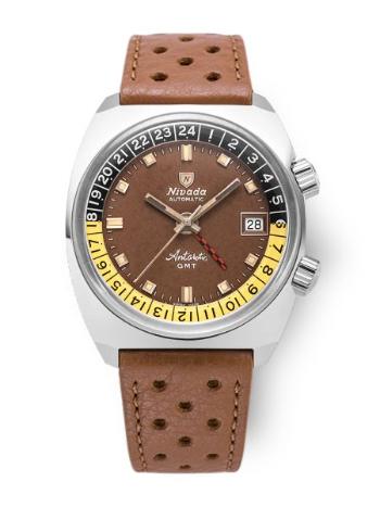 Nivada Grenchen Antarctic GMT - Tropical - Brown Racing Strap