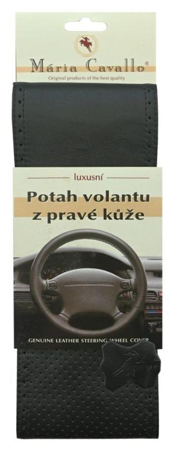 Potah volantu z pravé kůže, omotávací, černý