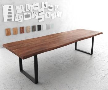 Jídelní stůl Edge 300x100 XL akácie hnědá kov černá