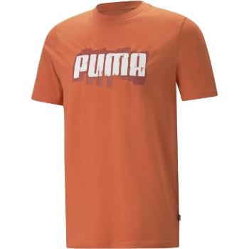 Puma GRAPHICS PUMA WORDING TEE Pánské triko, oranžová, velikost