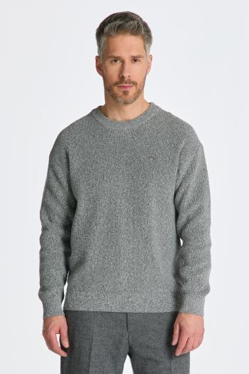 SVETR GANT TWISTED YARN C-NECK DARK GREY MELANGE