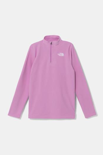 Dětská fleecová mikina The North Face GLACIER 1/4 ZIP PULLOVER fialová barva, s aplikací, NF0A8AZM1I81