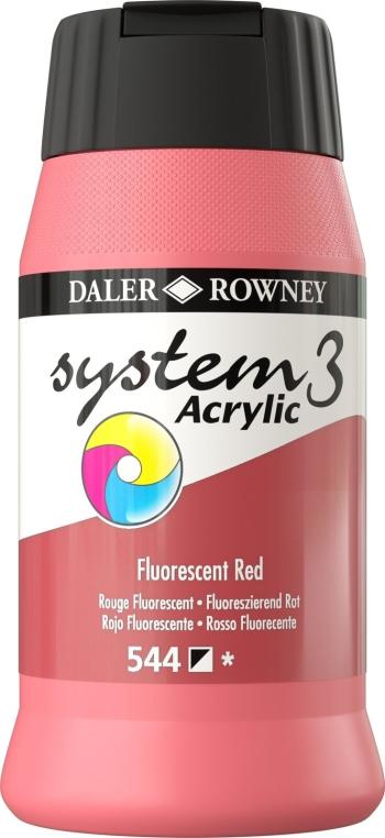 Daler Rowney System3 Akrylová barva Fluorescent Red 500 ml 1 ks