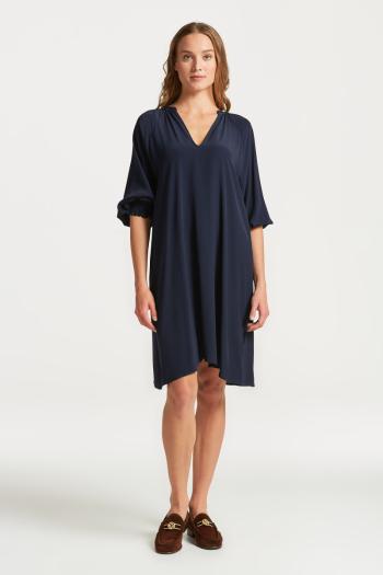 ŠATY GANT V-NECK DRESS EVENING BLUE