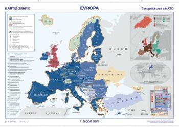 Evropa - Evropská unie a NATO 1:5 000 000 nástěnná mapa