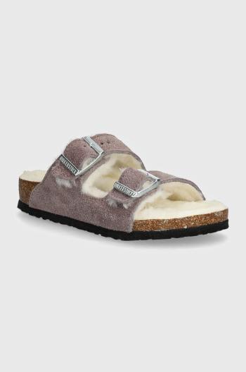 Dětské semišové pantofle Birkenstock Arizona Shearling růžová barva, 1027920