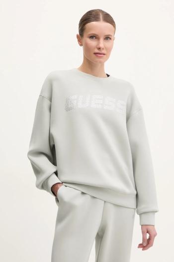 Mikina Guess CECILIA dámska, šedá farba, s nášivkou, V4BQ15 K7UW2