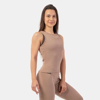 Ribbed Organic Cotton Brown női atléta – NEBBIA