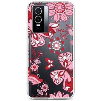 TopQ Kryt Vivo Y76 5G silikon Pink Butterfly 72502 (Sun-72502)