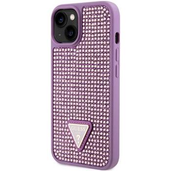 Guess Rhinestones Triangle Metal Logo Kryt pro iPhone 14 Purple (GUHCP14SHDGTPU)