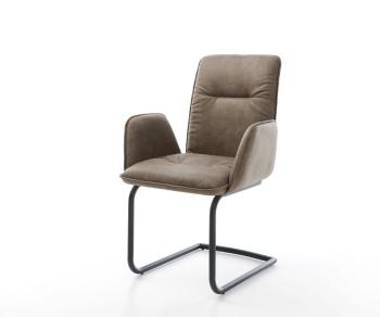 Jídelní židle Vinja-Flex taupe vintage konzolová podnož kulatá