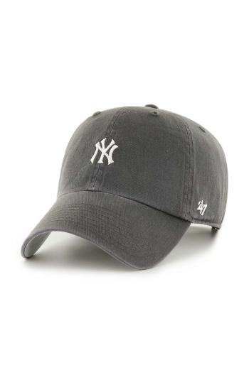 Bavlněná baseballová čepice 47 brand MLB New York Yankees černá barva, s aplikací, B-BSRNR17GWS-GH