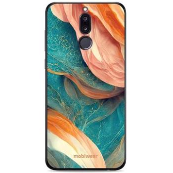 Mobiwear Glossy lesklý pro Huawei Mate 10 Lite - G025G - Azurový a oranžový mramor (5904808526524)