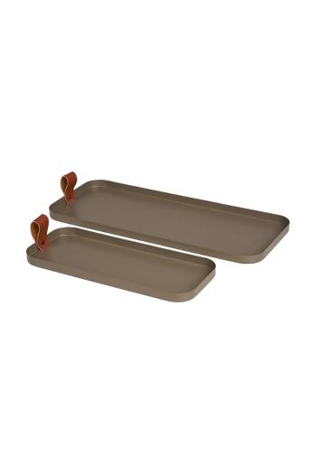 House Nordic tálcakészlet 12 x 29 x 1,5 / 16,5 x 39,5 x 1,5 cm 2 db barna