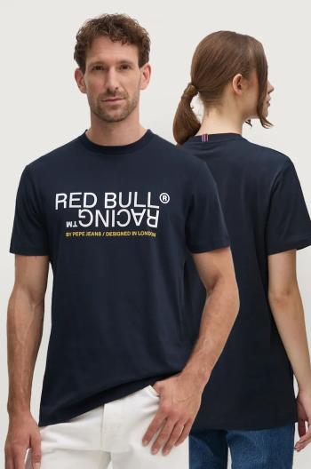 Bavlněné tričko Red Bull Racing x Pepe Jeans tmavomodrá barva, s potiskem, RU500002