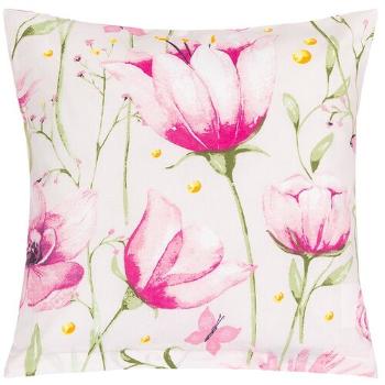 Bellatex Obliečka na vankúšik Lúka ružová, zelená, 40 x 40 cm