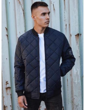 Pánská prošívaná bunda bomber tmavě modrá