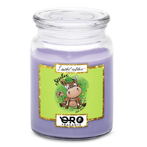 Svíčka Koňská znamení – střelec (Vůně svíčky: Levandule)