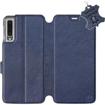 Flip pouzdro na mobil Samsung Galaxy A7 2018 - Modré - kožené -   Blue Leather (5903226520930)