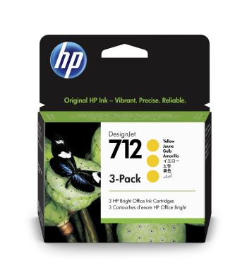 HP 712 3ED79A žlutá (yellow) 3ks originální cartridge