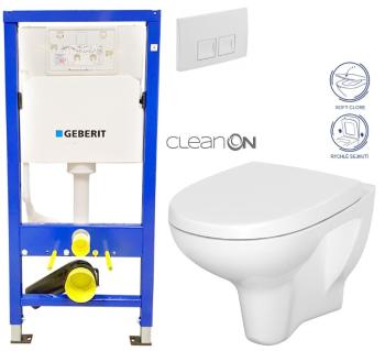 Geberit Duofix tlačítko DELTA50 bílé WC CERSANIT ARTECO + SEDÁTKO 458.103.00.1 50BI AT1