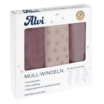 Alvi ® Gázové pleny 3-pack Curly Dots 80 x 80 cm