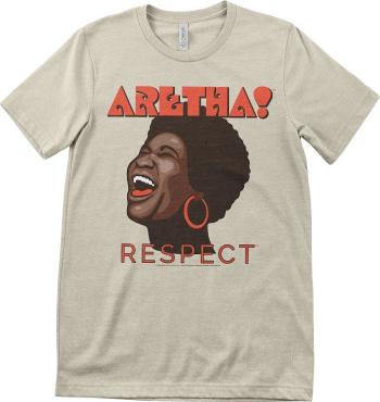 Aretha Franklin Tričko Respect Unisex Khaki XL
