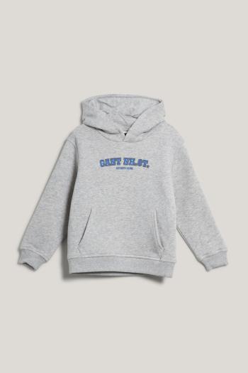 MIKINA GANT GRAPHIC SWEATSHIRT HOODIE LIGHT GREY MELANGE