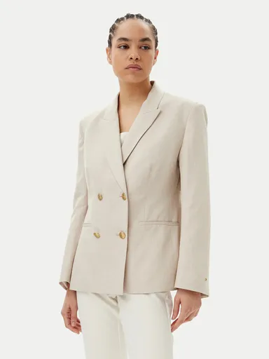 Tommy Hilfiger dámské béžové lněné sako WW0WW45466 36