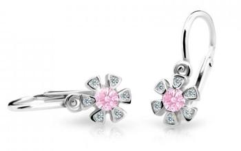 Cutie Jewellery Dětské náušnice z bílého zlata C2156-10-X-2 růžová