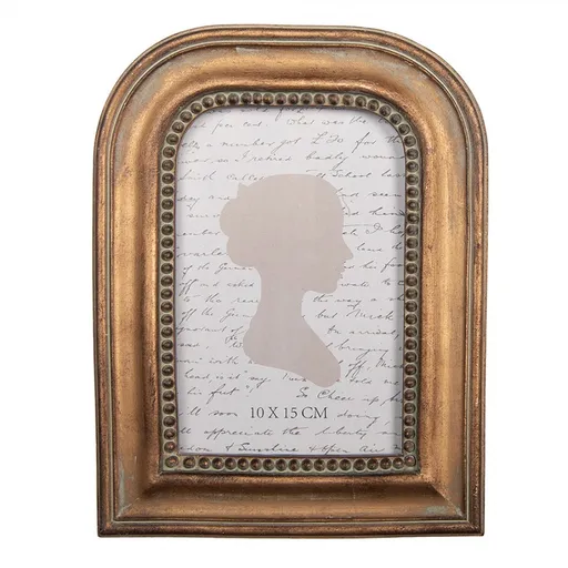 Zlatý antik fotorámeček s perličkami - 16*2*21 cm / 10*15 cm 2F1339