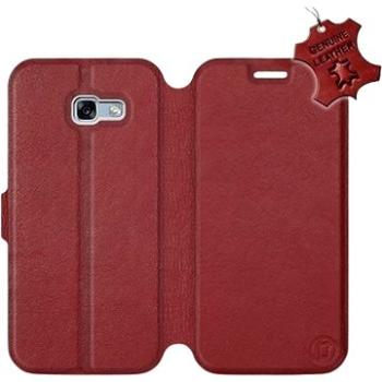 Flip pouzdro na mobil Samsung Galaxy A5 2017 - Tmavě červené - kožené -   Dark Red Leather (5903226517817)