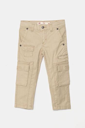 Dětské kalhoty Levi's REGULAR TAPER CARGO béžová barva, hladké, 8EL222