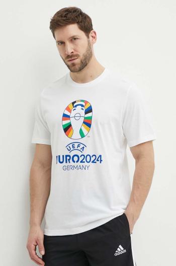 Tričko adidas Performance Euro 2024 béžová barva, s potiskem, IT9290