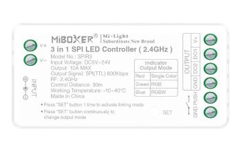 LED Solution Mi-Light MiBoxer RF Přijímač 3v1 pro jednobarevné, RGB, RGBW digitální LED pásky SPIR3