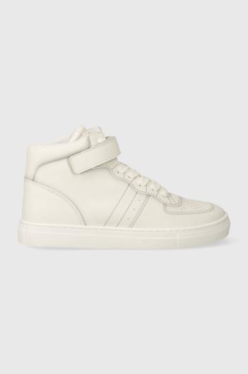 Dětské kožené sneakers boty Emporio Armani béžová barva