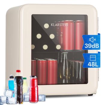 Klarstein PopLife 48, lednice na nápoje, 48 l, 0-10 °C, retro design, červená