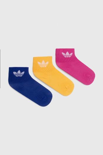 Dětské ponožky adidas Originals KIDS ANKLE SOCK 3-pack žlutá barva, IY6696