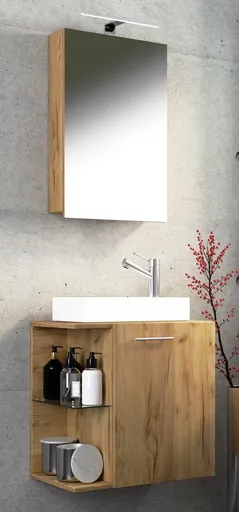 VCM Koupelnová sestava Hausa, dub medový/bílá