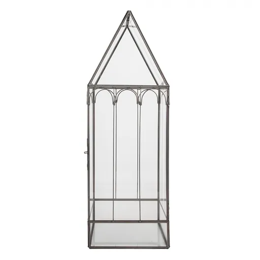 Mosazný antik dekorační skleník/ vitrína Cloelia - 15*15*45 cm Clayre & Eef