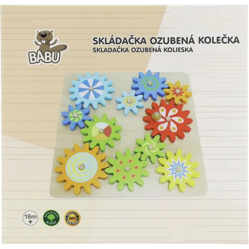 BABU - Dřevěná hra s ozubenými kolečky