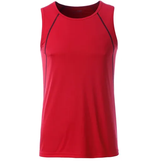 James & Nicholson (Daiber) Pánské funkční tílko JN494 - Červená / černá | XL