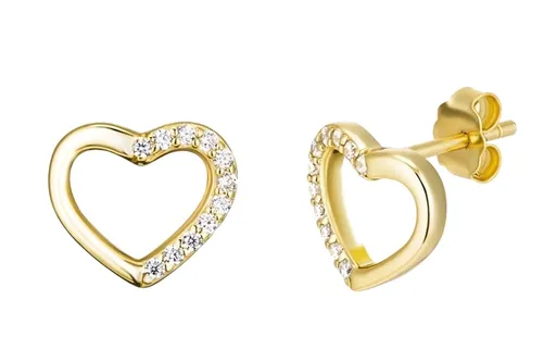 Preciosa Srdíčkové náušnice s kubickou zirkonií True Love Royal Lagoon 5437Y00