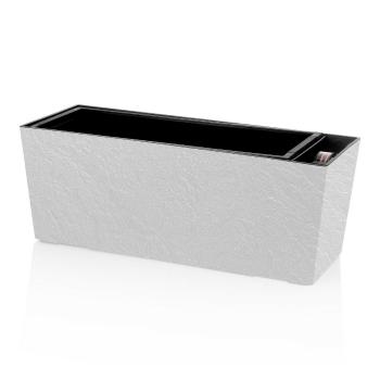 Ghiveci cu auto-irigare Flower Lover Supreme Stonealb, 50 cm, alb, 50 cm