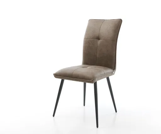 Jídelní židle Maddy-Flex taupe vintage zúžená podnož černá