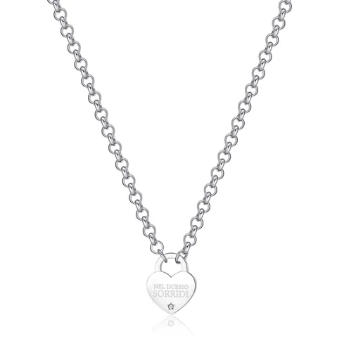 S'Agapõ Slušivý ocelový náhrdelník se srdíčkem Be My Always SBM75