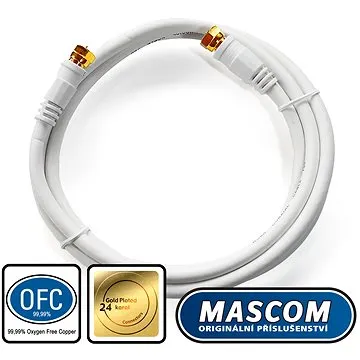 Mascom satelitní kabel 7676-015W, konektory F 1.5m (M17d)
