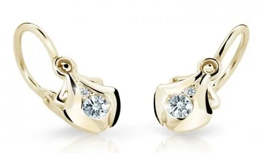 Cutie Jewellery Zlaté dětské náušnice C2224-10-X-1 bílá