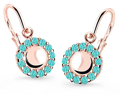 Cutie Jewellery Dětské náušnice z růžového zlata C2750-10-X-4 světle zelená