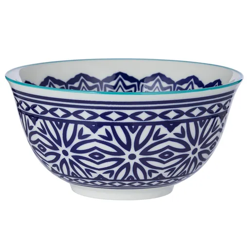 ORNAMENTS Miska 520 ml - modrá/bílá